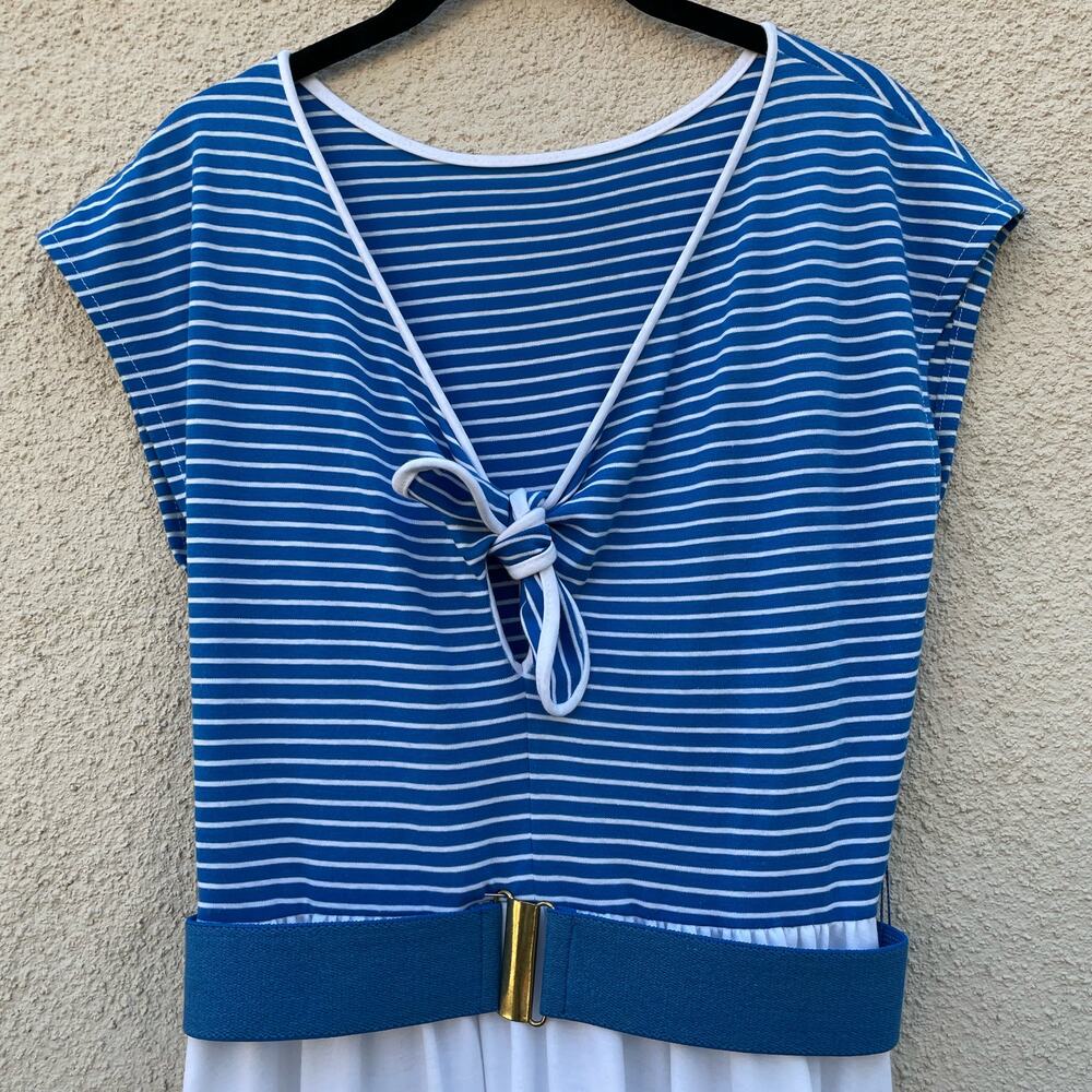 Vintage Sprouts Vicky Vaughn Sailor Dress S/M Blue White - Picture 2 of 9